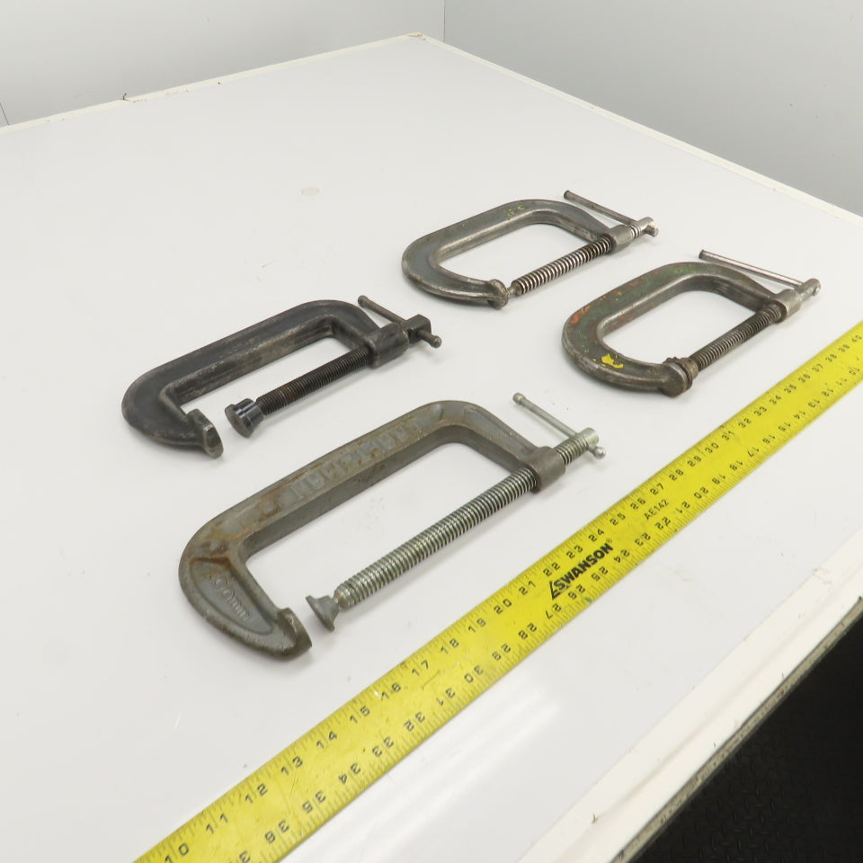 Diecraft Wilton Misc Sizes Drop Forged C-Clamps 6"-7" Opening Steel USA Lot Of 4
