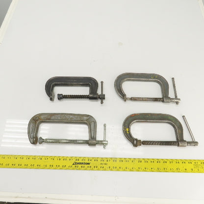 Diecraft Wilton Misc Sizes Drop Forged C-Clamps 6"-7" Opening Steel USA Lot Of 4