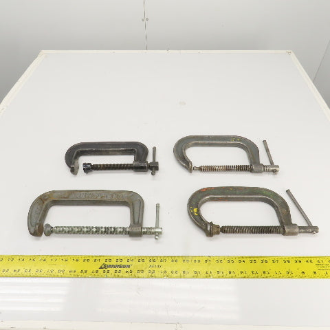 Diecraft Wilton Misc Sizes Drop Forged C-Clamps 6"-7" Opening Steel USA Lot Of 4