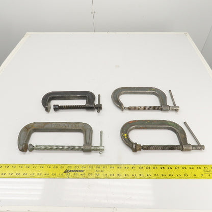 Diecraft Wilton Misc Sizes Drop Forged C-Clamps 6"-7" Opening Steel USA Lot Of 4