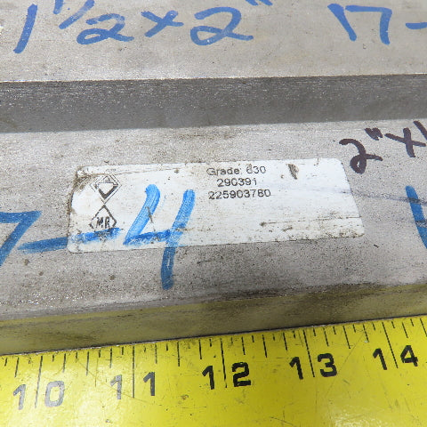 2"-1-1/2" Non Heat Treated 17-4 Stainless Flat Bar Stock 21"-14" Lot Of 2