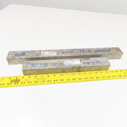 2"-1-1/2" Non Heat Treated 17-4 Stainless Flat Bar Stock 21"-14" Lot Of 2