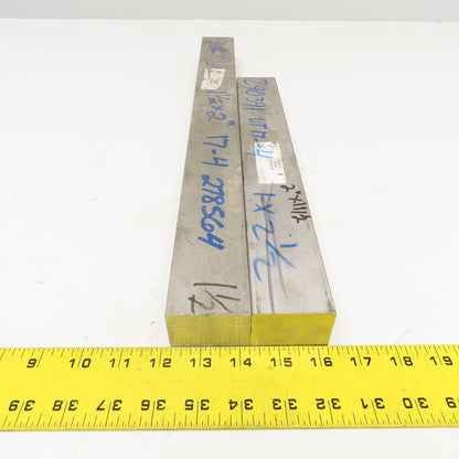 2"-1-1/2" Non Heat Treated 17-4 Stainless Flat Bar Stock 21"-14" Lot Of 2