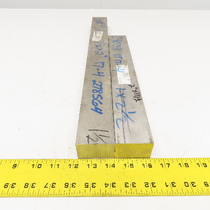 2"-1-1/2" Non Heat Treated 17-4 Stainless Flat Bar Stock 21"-14" Lot Of 2