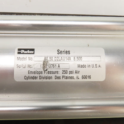 Parker 02.50 D2LAU14A8.500 Double Acting Pneumatic Cylinder 2.5"Bore 8.5" Stroke
