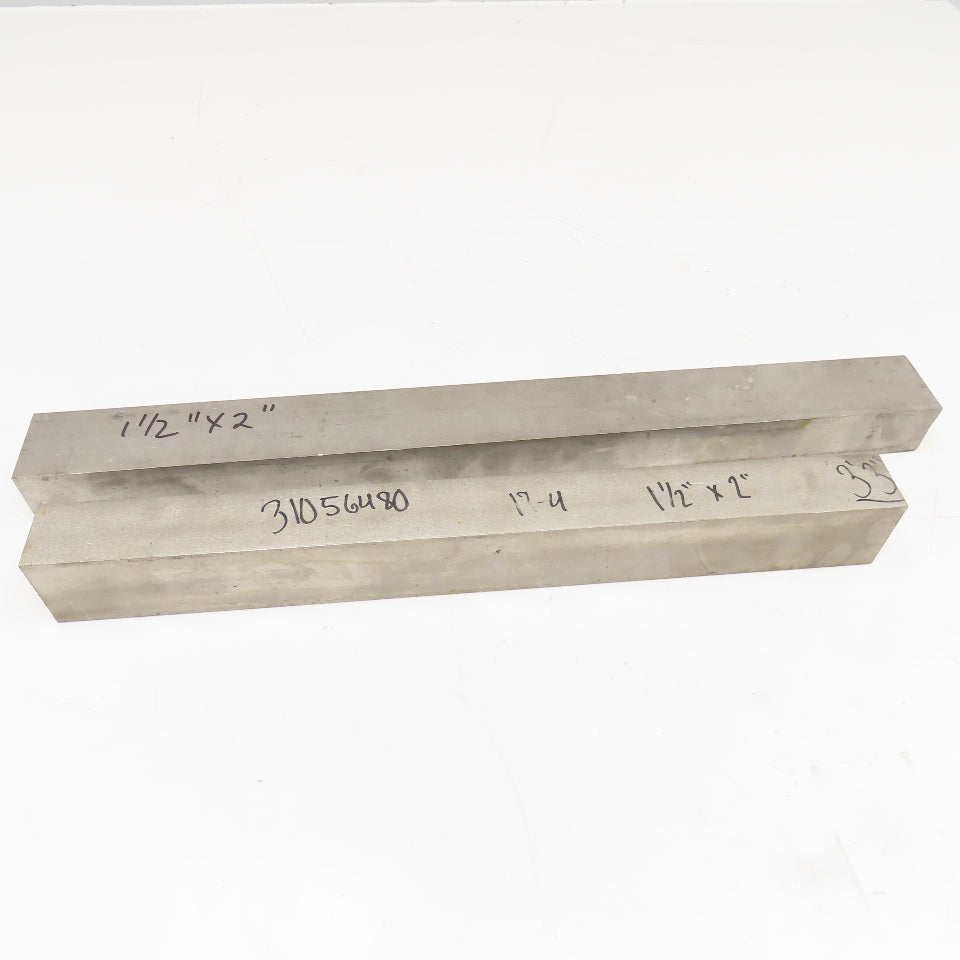 2"-1-1/2" Non Heat Treated 17-4 Stainless Flat Bar Stock 21"-17" Lot Of 2