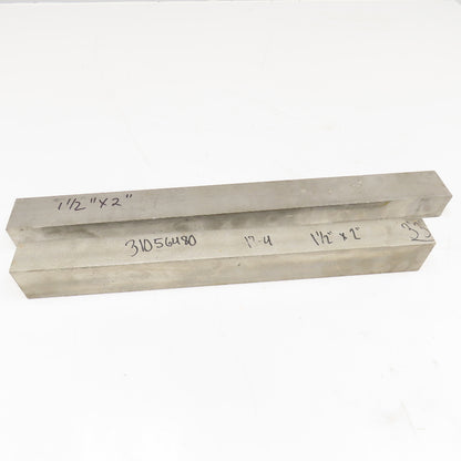 2"-1-1/2" Non Heat Treated 17-4 Stainless Flat Bar Stock 21"-17" Lot Of 2