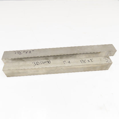 2"-1-1/2" Non Heat Treated 17-4 Stainless Flat Bar Stock 21"-17" Lot Of 2