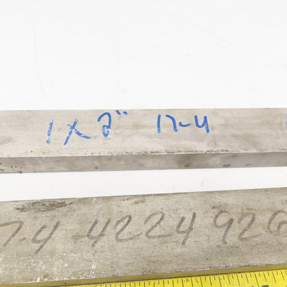 1" x 2" Non Heat Treated 17-4 Stainless Flat Bar Stock 13"-24" Lot Of 2