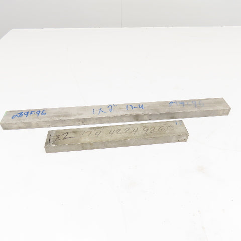 1" x 2" Non Heat Treated 17-4 Stainless Flat Bar Stock 13"-24" Lot Of 2