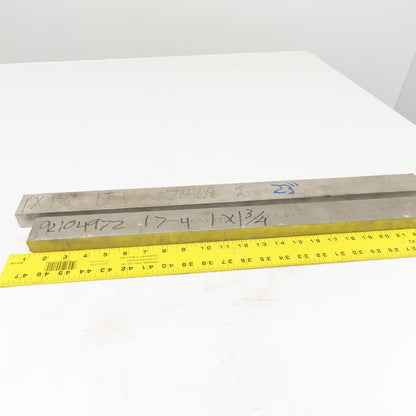 1" x 2" Non Heat Treated 17-4 Stainless Flat Bar Stock 24"-23" Lot Of 2