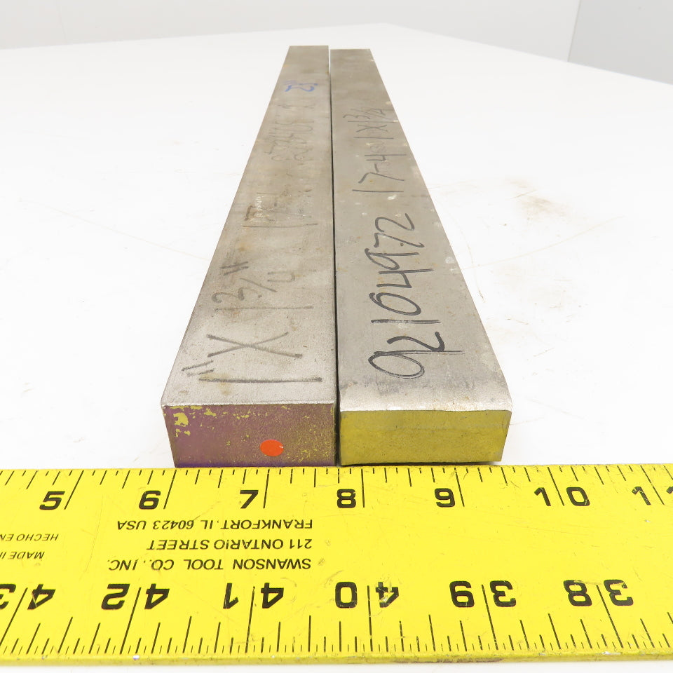 1" x 2" Non Heat Treated 17-4 Stainless Flat Bar Stock 24"-23" Lot Of 2
