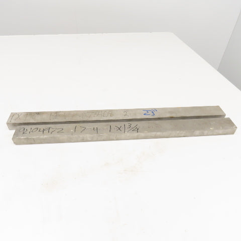 1" x 2" Non Heat Treated 17-4 Stainless Flat Bar Stock 24"-23" Lot Of 2