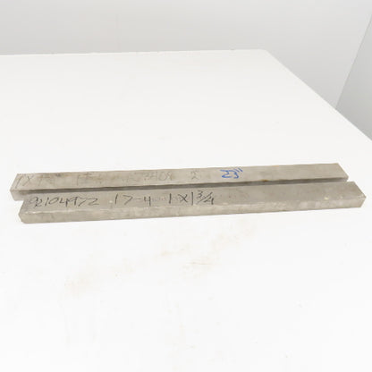 1" x 2" Non Heat Treated 17-4 Stainless Flat Bar Stock 24"-23" Lot Of 2