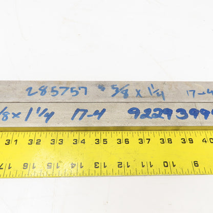 1-1/4" x 5/8" Non Heat Treated 17-4 Stainless Flat Bar Stock 28"-19" Lot Of 2