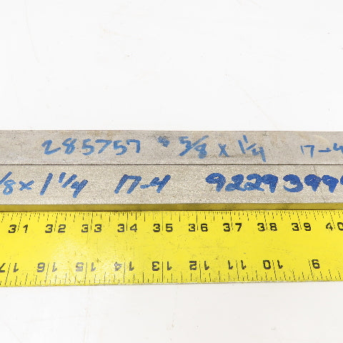 1-1/4" x 5/8" Non Heat Treated 17-4 Stainless Flat Bar Stock 28"-19" Lot Of 2