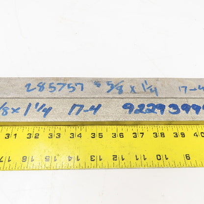 1-1/4" x 5/8" Non Heat Treated 17-4 Stainless Flat Bar Stock 28"-19" Lot Of 2