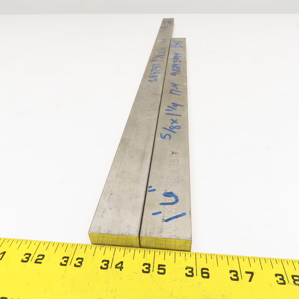 1-1/4" x 5/8" Non Heat Treated 17-4 Stainless Flat Bar Stock 28"-19" Lot Of 2