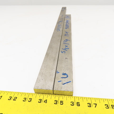 1-1/4" x 5/8" Non Heat Treated 17-4 Stainless Flat Bar Stock 28"-19" Lot Of 2