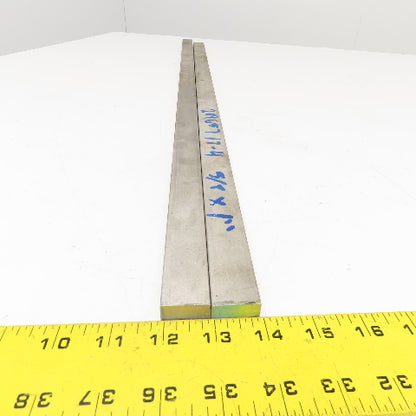 1" x 5/8" Non Heat Treated 17-4 Stainless Flat Bar Stock 33"-32" Lot Of 2