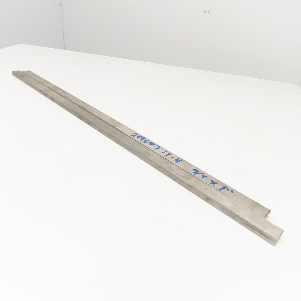 1" x 5/8" Non Heat Treated 17-4 Stainless Flat Bar Stock 33"-32" Lot Of 2