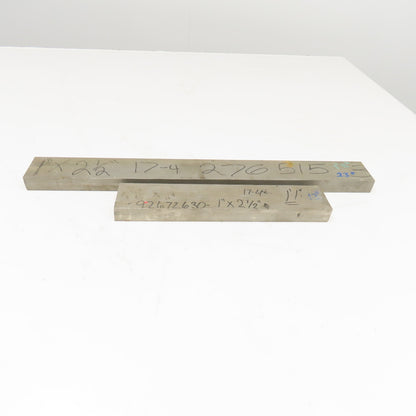2-1/2" x 1" Non Heat Treated 17-4 Stainless Flat Bar Stock 13"-23" Lot Of 2