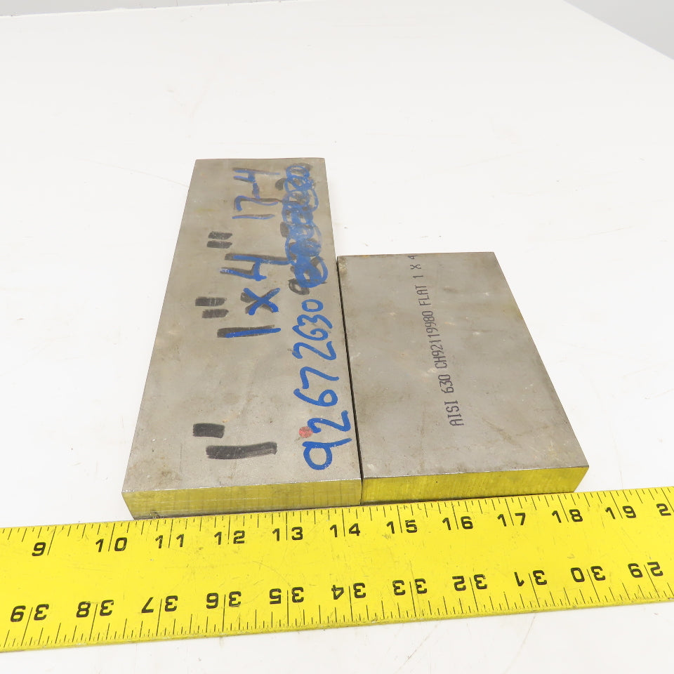 1" x 4" Non Heat Treated 630, 17-4 Stainless Flat Bar Stock 6"-11" Lot Of 2