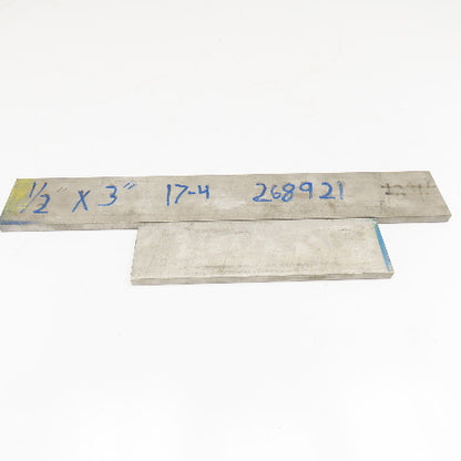1/2" x 3" Non Heat Treated 630, 17-4 Stainless Flat Bar Stock 20"-10" Lot Of 2