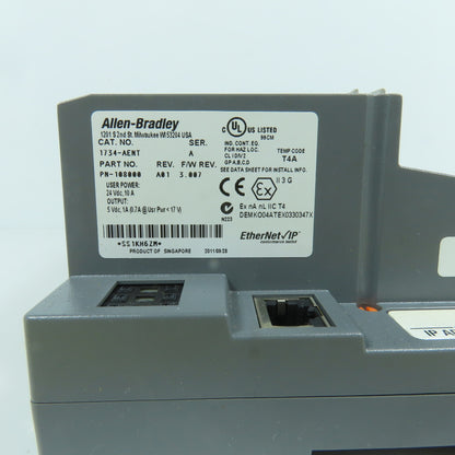Allen Bradley 1734-AENT PLC Setup Ethernet Adapter W/4 Input IB8 & 2 Outputs 0B8