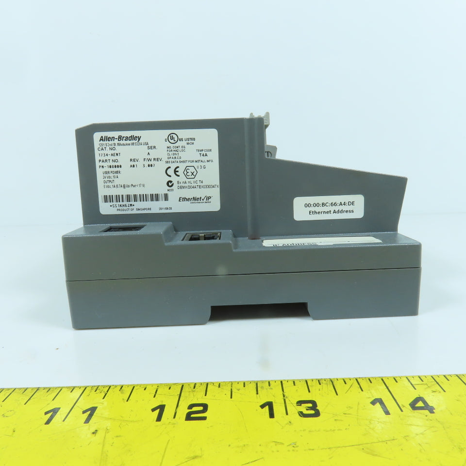 Allen Bradley 1734-AENT PLC Setup Ethernet Adapter W/4 Input IB8 & 2 Outputs 0B8