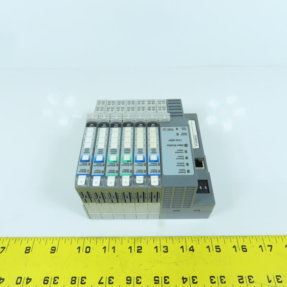 Allen Bradley 1734-AENT PLC Setup Ethernet Adapter W/4 Input IB8 & 2 Outputs 0B8