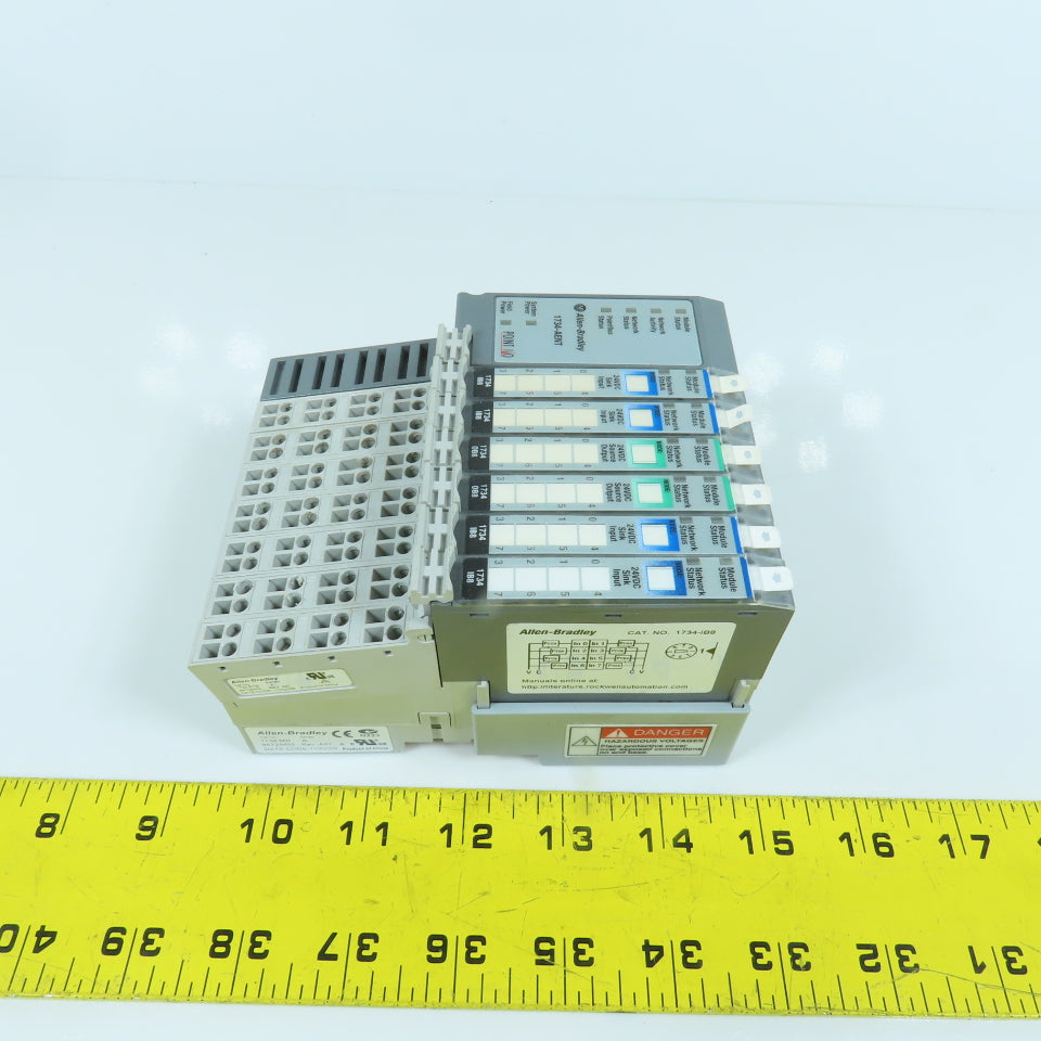 Allen Bradley 1734-AENT PLC Setup Ethernet Adapter W/4 Input IB8 & 2 Outputs 0B8