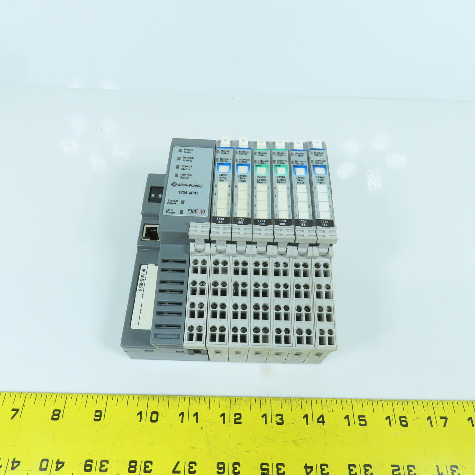 Allen Bradley 1734-AENT PLC Setup Ethernet Adapter W/4 Input IB8 & 2 Outputs 0B8