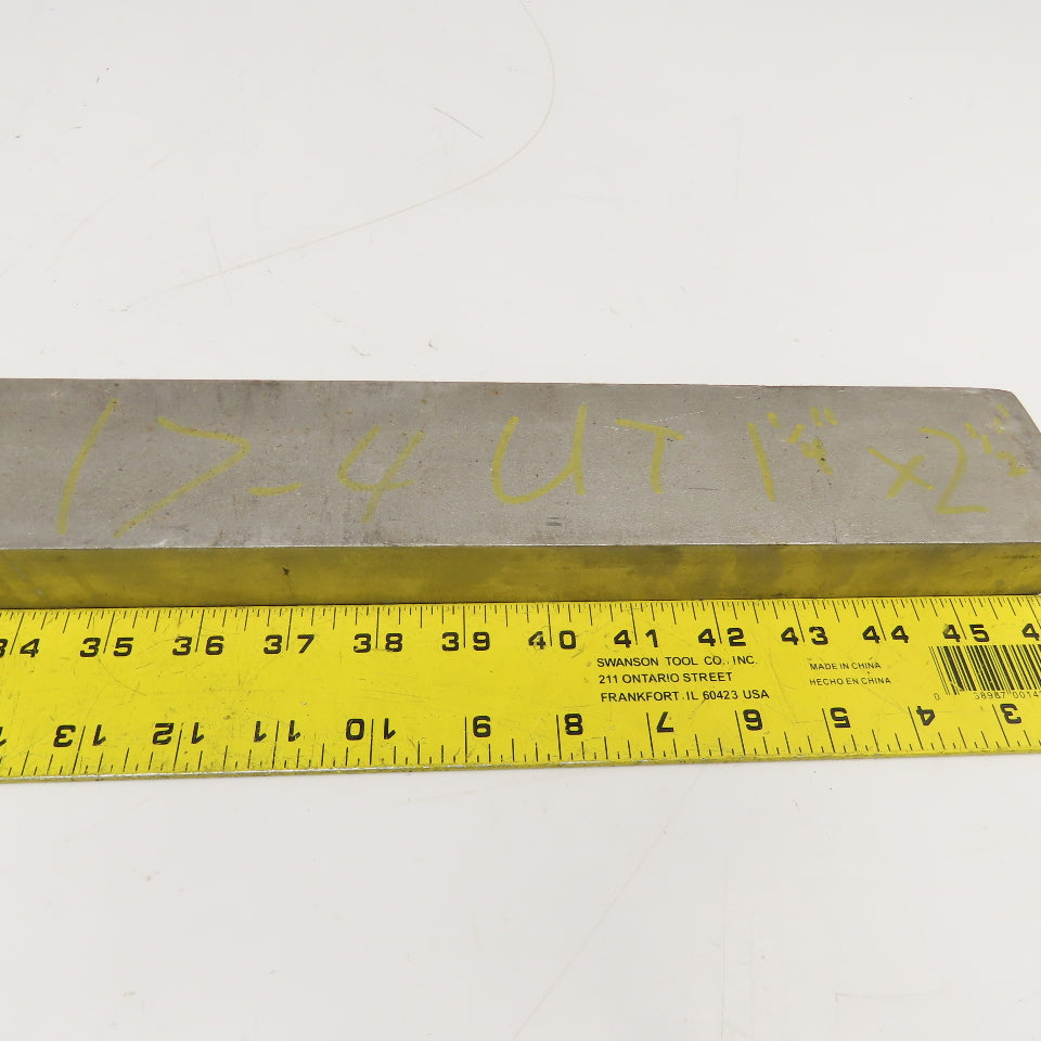 1-1/4" x 2-1/2" Non Heat Treated 17-4 Stainless Flat Bar Stock 22"