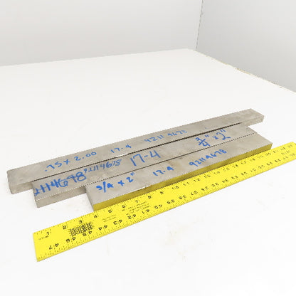 3/4" x 2" Non Heat Treated 17-4 Stainless Flat Bar Stock 17"-25" Used Lot Of 3