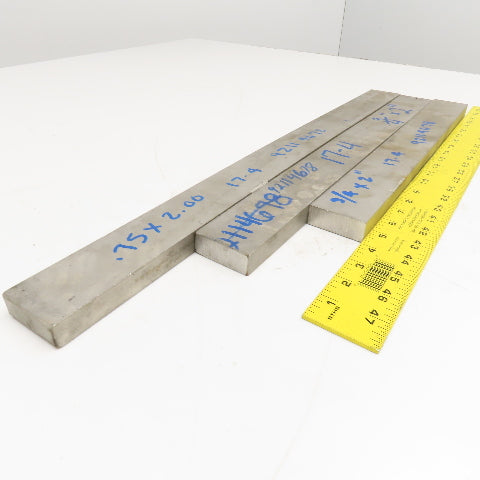3/4" x 2" Non Heat Treated 17-4 Stainless Flat Bar Stock 17"-25" Used Lot Of 3