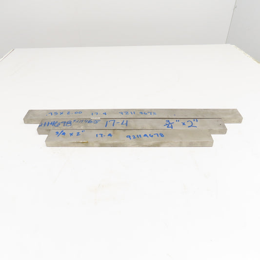 3/4" x 2" Non Heat Treated 17-4 Stainless Flat Bar Stock 17"-25" Used Lot Of 3