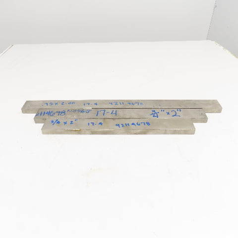 3/4" x 2" Non Heat Treated 17-4 Stainless Flat Bar Stock 17"-25" Used Lot Of 3