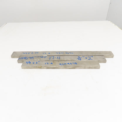 3/4" x 2" Non Heat Treated 17-4 Stainless Flat Bar Stock 17"-25" Used Lot Of 3
