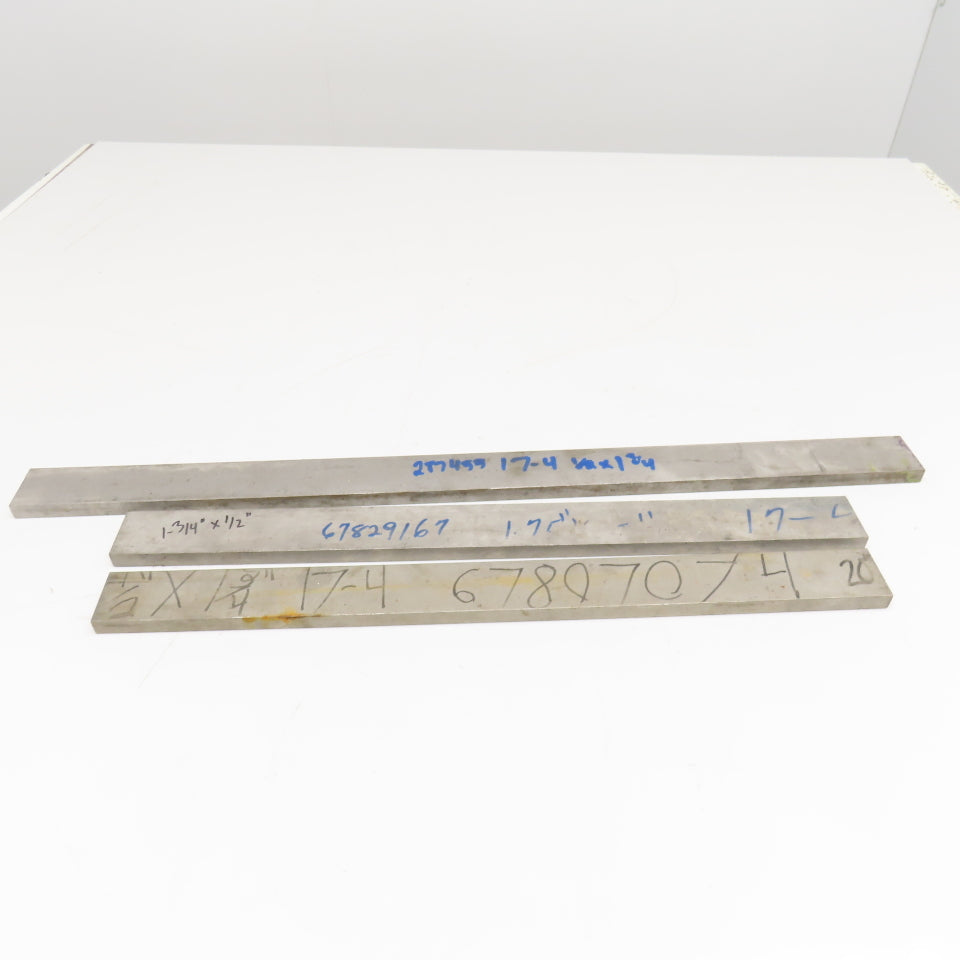 1/2" x 1-3/4" Non Heat Treated 17-4 Stainless Flat Bar Stock 20"-27" Lot Of 3