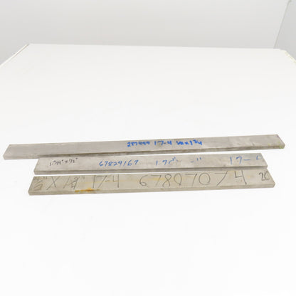 1/2" x 1-3/4" Non Heat Treated 17-4 Stainless Flat Bar Stock 20"-27" Lot Of 3
