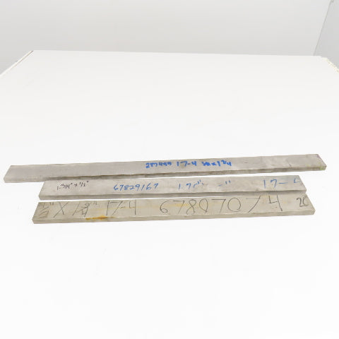1/2" x 1-3/4" Non Heat Treated 17-4 Stainless Flat Bar Stock 20"-27" Lot Of 3