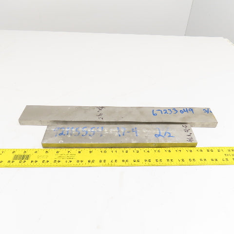 3/4" x 2-1/2" Non Heat Treated 17-4 Stainless Flat Bar Stock 14"-20" Lot Of 2