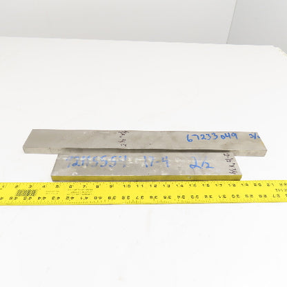 3/4" x 2-1/2" Non Heat Treated 17-4 Stainless Flat Bar Stock 14"-20" Lot Of 2