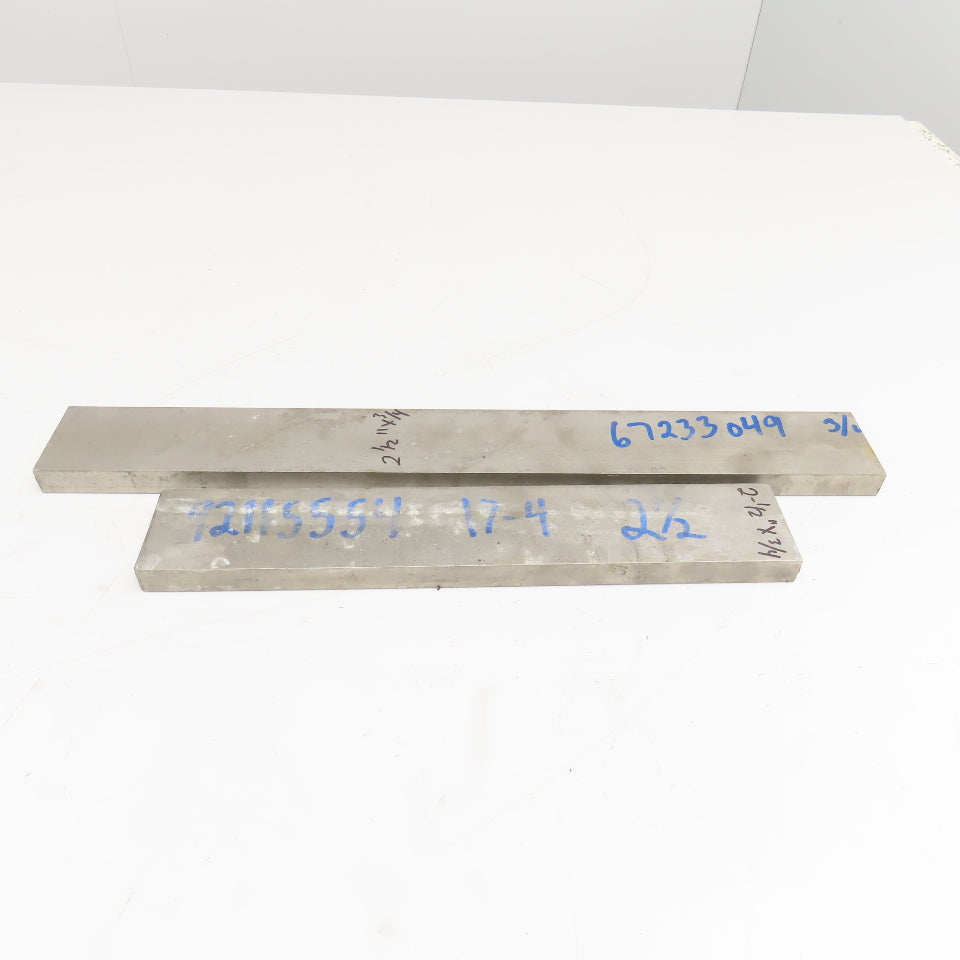 3/4" x 2-1/2" Non Heat Treated 17-4 Stainless Flat Bar Stock 14"-20" Lot Of 2