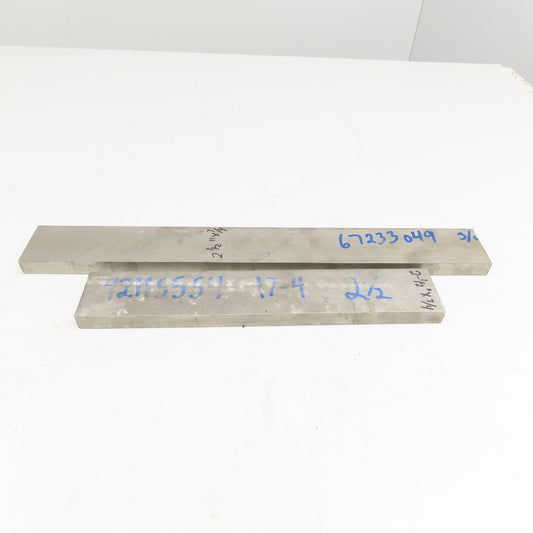 3/4" x 2-1/2" Non Heat Treated 17-4 Stainless Flat Bar Stock 14"-20" Lot Of 2