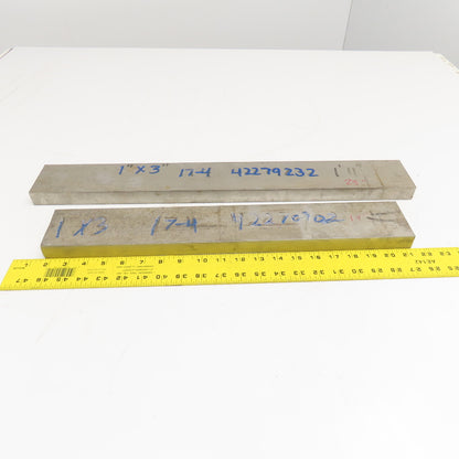 1" x 3" Non Heat Treated 17-4 Stainless Flat Bar Stock 19"-23" Lot Of 2