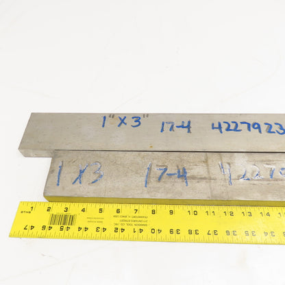 1" x 3" Non Heat Treated 17-4 Stainless Flat Bar Stock 19"-23" Lot Of 2