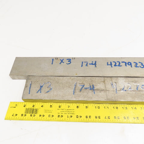 1" x 3" Non Heat Treated 17-4 Stainless Flat Bar Stock 19"-23" Lot Of 2