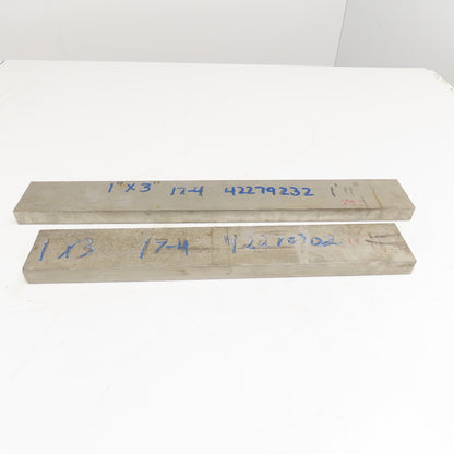 1" x 3" Non Heat Treated 17-4 Stainless Flat Bar Stock 19"-23" Lot Of 2